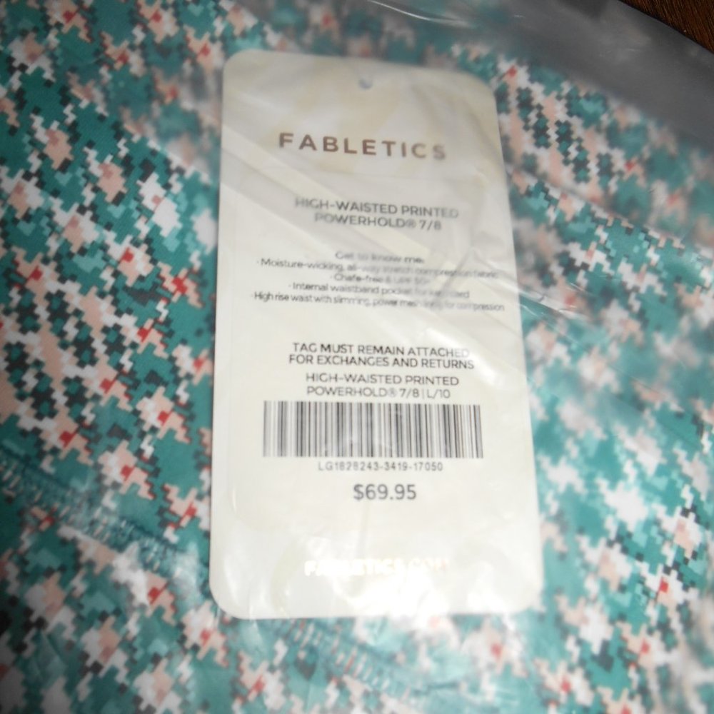 Fabletics Mint And Cream Houndstooth Leggings - image 8